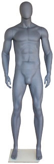 Matte Grey Athletic Egghead Male Mannequin