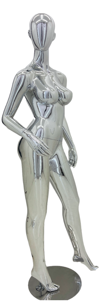 Stylish Mirrored Chrome Mannequins - Male and Female Options - Full Body  with Egg Head