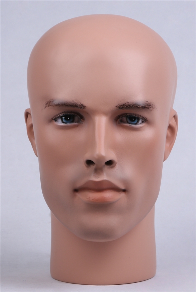 Realistic Plastic Male Head Attachment for Interchangeable Mannequins