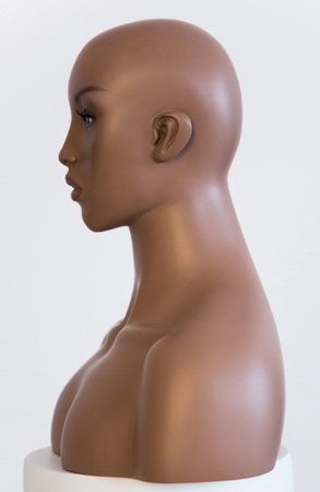 Realistic African American Female Display Head with Shoulders