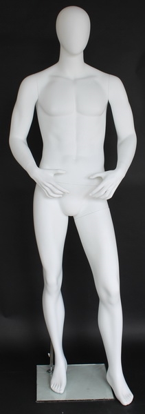 6 3 Matte White Egghead Male Mannequin Arms In Front